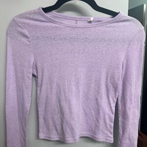 Cropped purple long sleeve shirt